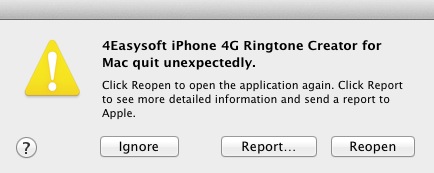 4Easysoft iPhone 4G Ringtone Creator for Mac 3.1 : Error