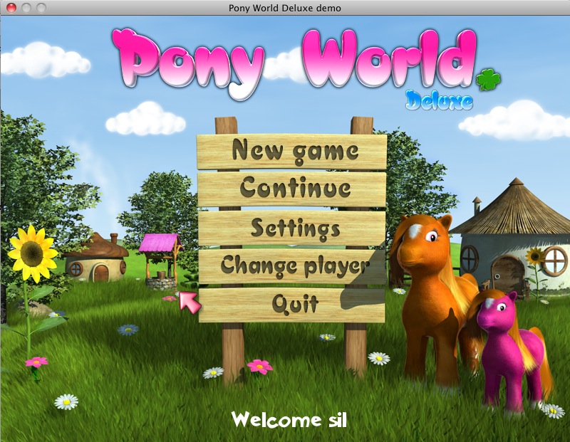 Pony World Deluxe demo 1.0 : Main menu