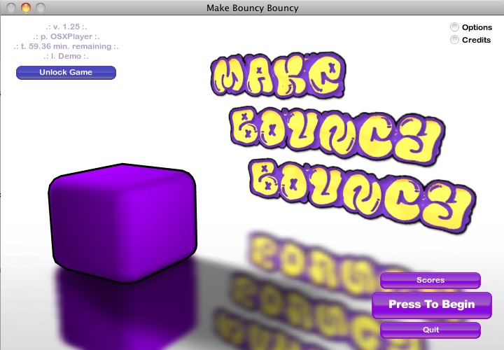 Make Bouncy Bouncy 1.2 : Main menu