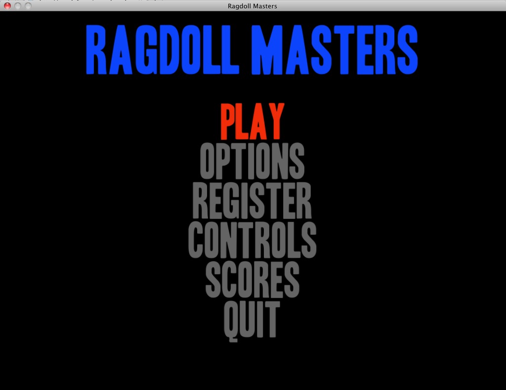 Ragdoll Masters 3.1 : Main menu