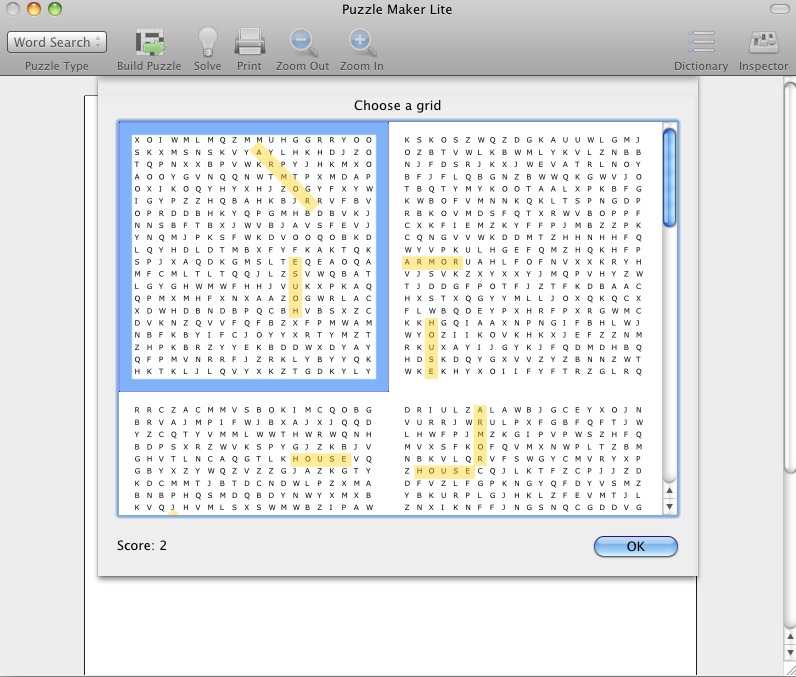 Puzzle Maker Lite 1.1 : Choose a grid
