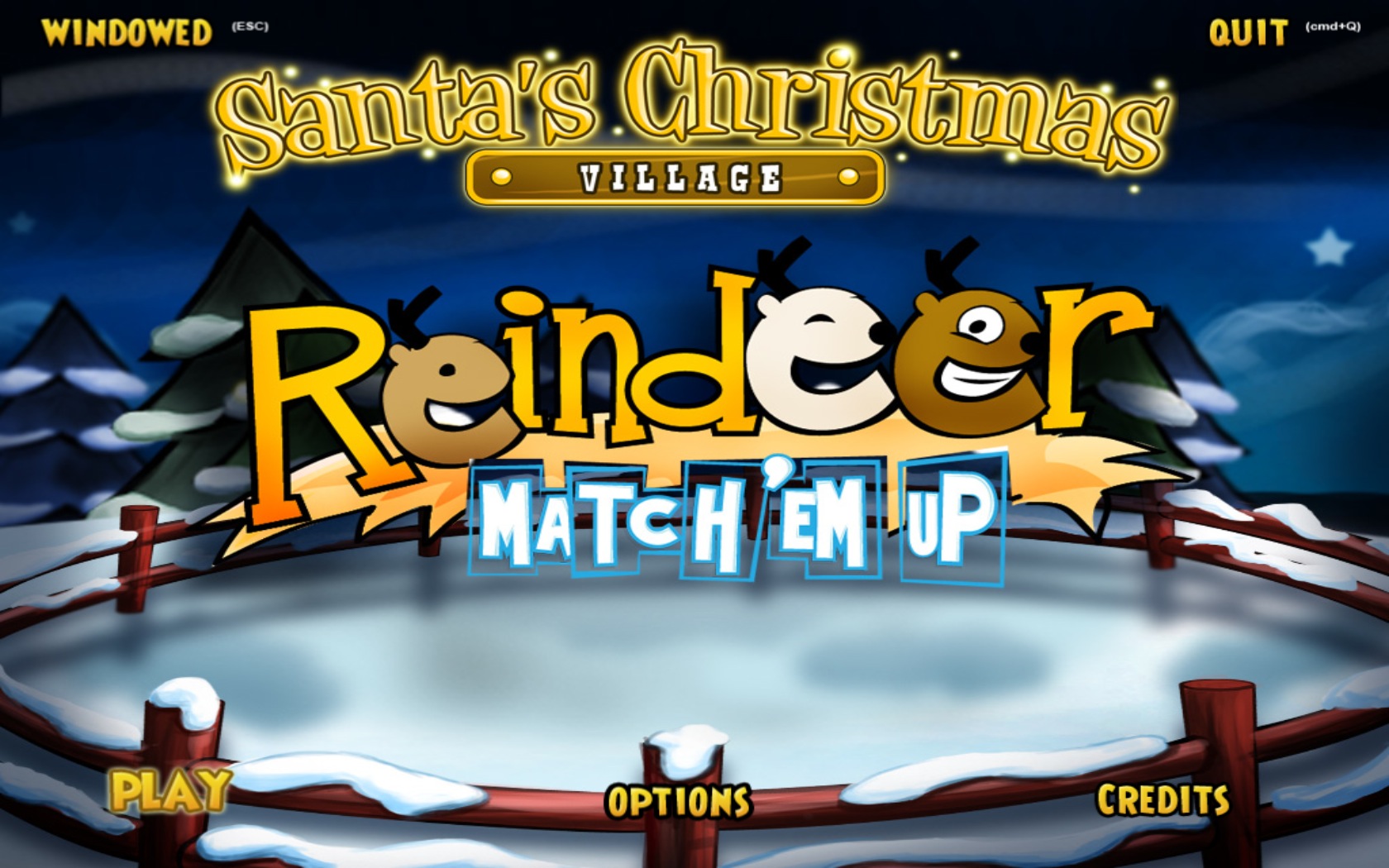 Reindeer Match'Em Up 1.0 : Main menu
