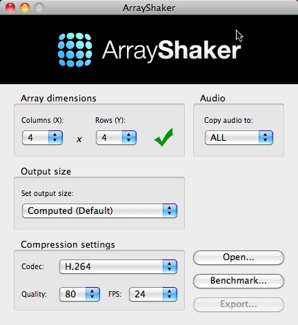 ArrayShaker 1.0 : Main window
