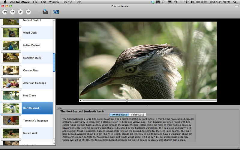 Zoo for iMovie 1.0 : Zoo for iMovie screenshot