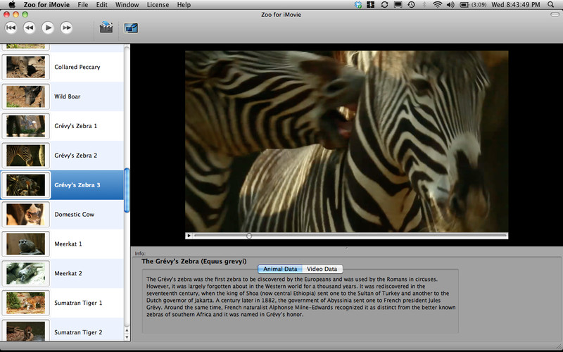Zoo for iMovie 1.0 : Zoo for iMovie screenshot