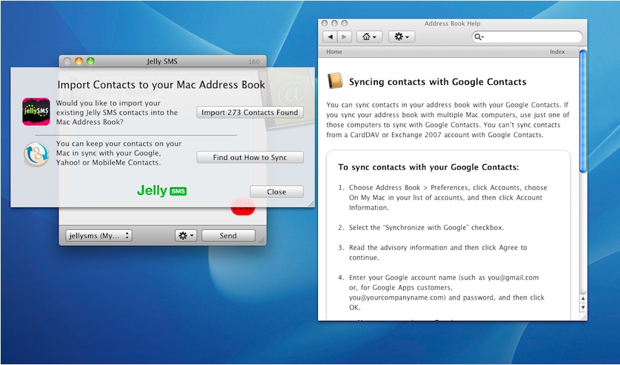 Jelly SMS 1.0 : Main window