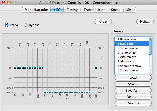 Transcribe! 8.2 : Audio effects