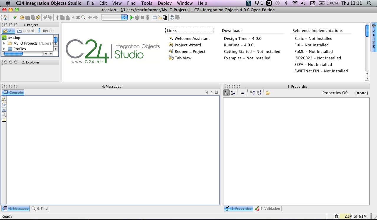 C24 Integration Objects Studio : Main window