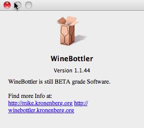 WineBottler 1.1 beta : Main window