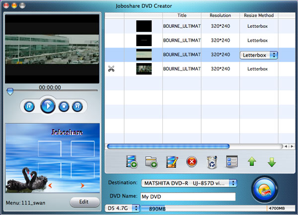 Joboshare DVD Creator 4.0 : User interface
