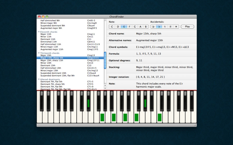 ChordFinder 1.1 : ChordFinder screenshot