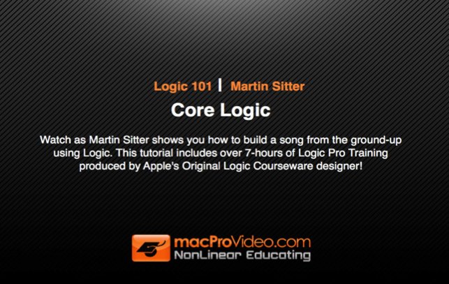 Course For Logic Pro 101 1.1 : Main window