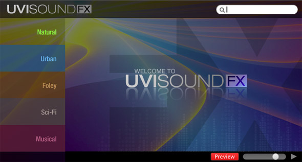 UVI Sound FX 1.0 : Main window