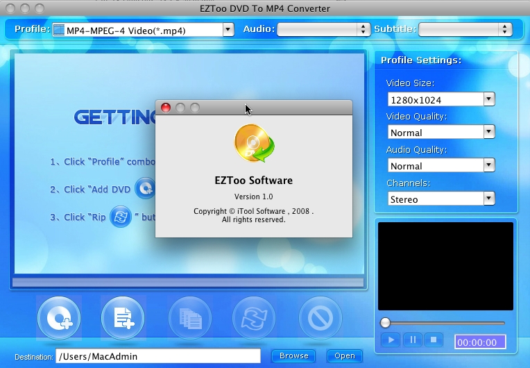 EZToo DVD To MP4 Converter 1.0 : About
