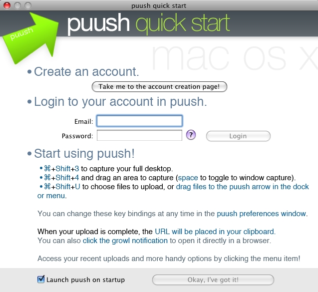 puush 1.0 : Quick Start