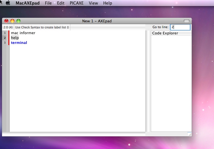 MacAXEpad 1.3 : Main window