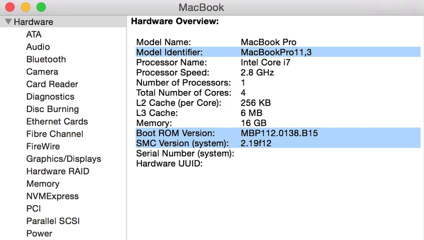 MacBook EFI Firmware Update 2.0 : Main Window