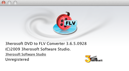 3herosoft DVD to FLV Converter 3.6 : About window