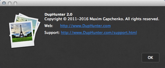 DupHunter 2.0 : About Window