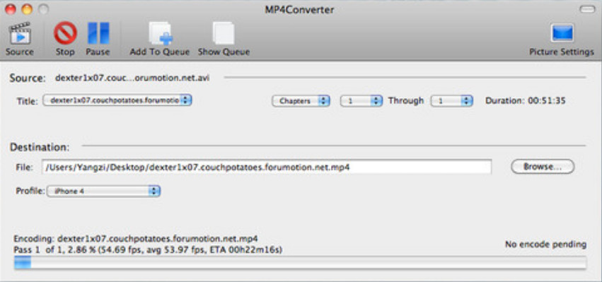 mp4converter 1.0 : Main window