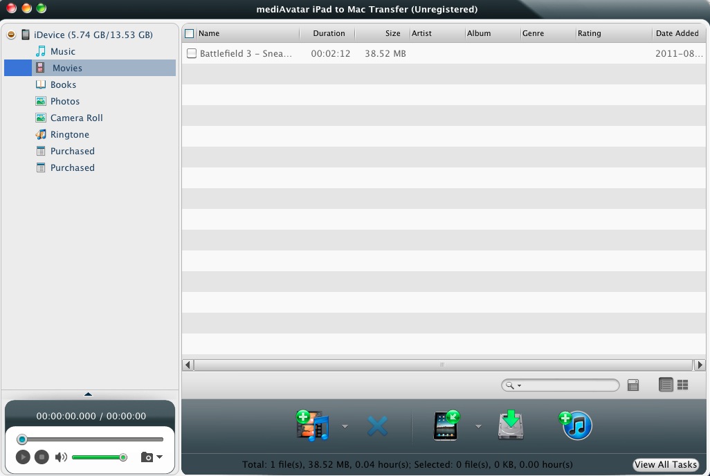 mediAvatar iPad to Mac Transfer 4.2 : Movies