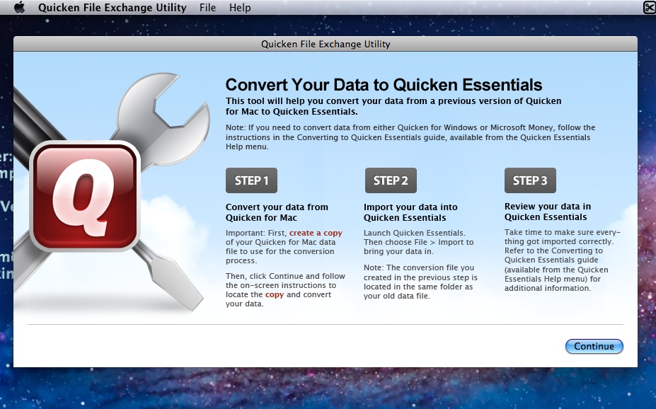 importing data to quicken for mac