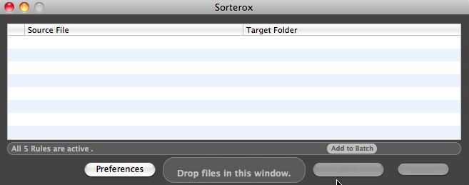 Sorterox b2 Demo 0.9 : Main window