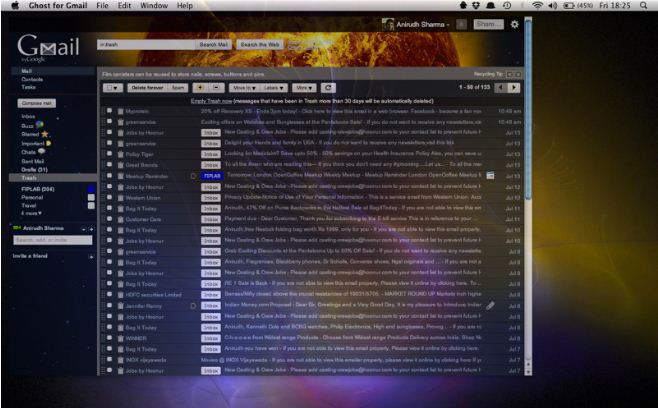 Ghost for Gmail 1.0 : General view