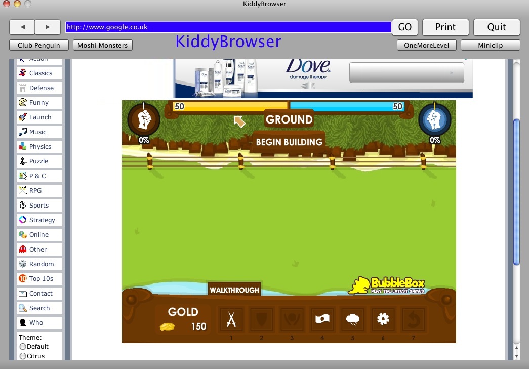 KiddyBrowser 1.0 : Game