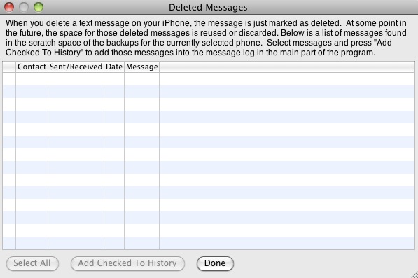 Decipher TextMessage 2.8 : Deleted messages