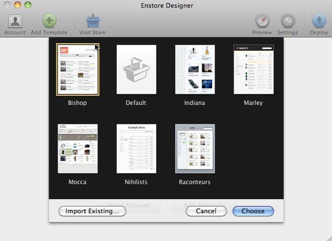 Enstore Designer 1.0 : Main window