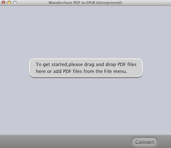 Wondershare PDF to EPUB 2.0 : Main window