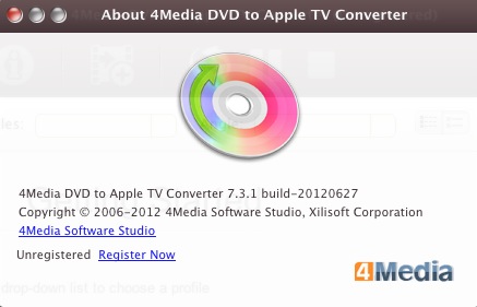 4Media DVD to Apple TV Converter 7.3 : About window