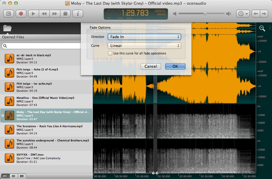 ocenaudio 2.0 : Applying Audio Effects