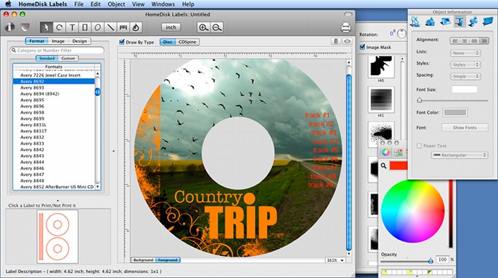 Home Disc Labels 1.8 : Main Window