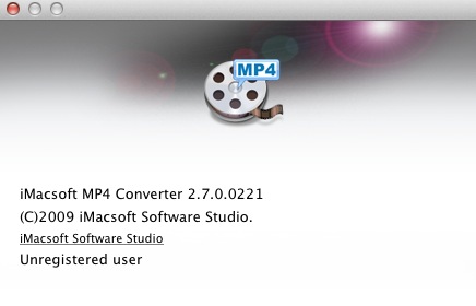 iMacsoft MP4 Converter 2.7 : About window