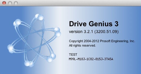 Drive Genius 3 LE 3.2 : About window
