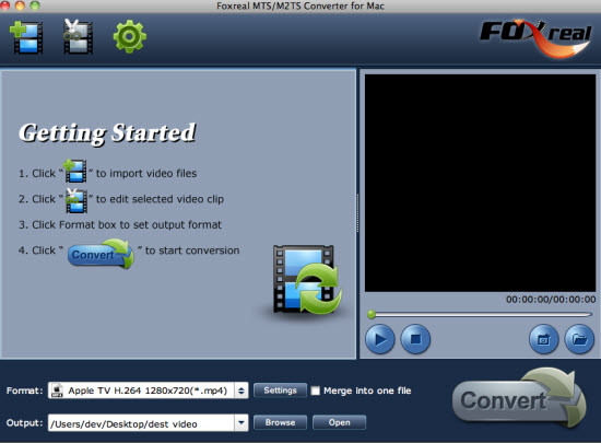 Foxreal MTS Converter 1.4 : Main Window