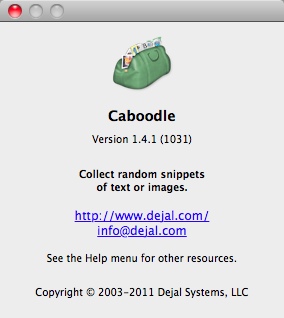 Caboodle 1.4 : About Window