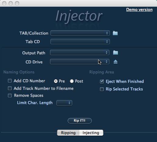 Injector 2.0 : Main window