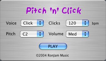Pitch'n'Click 0.1 : Main window