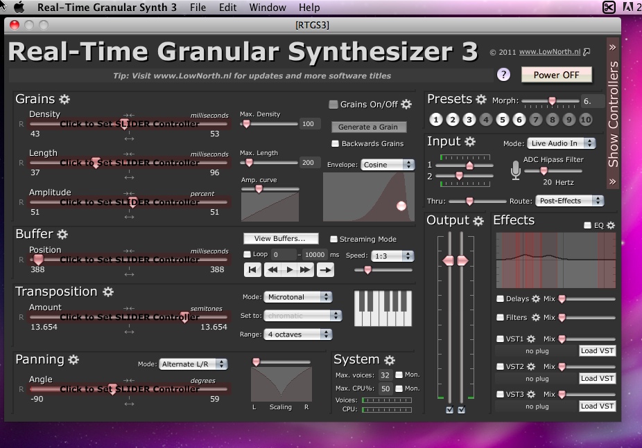 Real-Time Granular Synth 3 3.1 : Main window