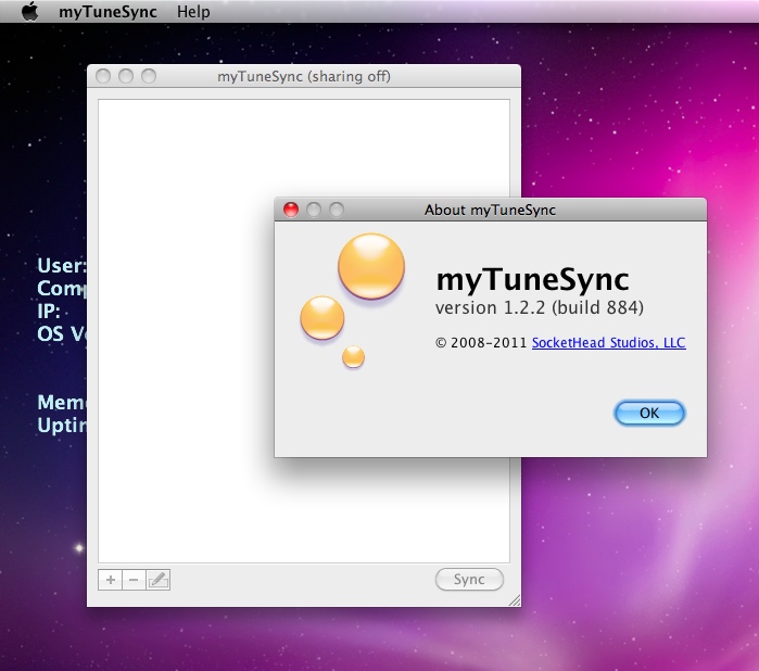myTuneSync 1.2 : Main window