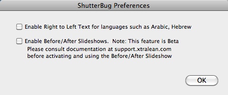 ShutterBug 3.0 : Preferences window