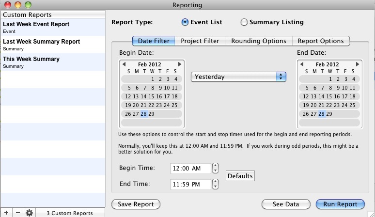 Task Timer 5.0 : Reports