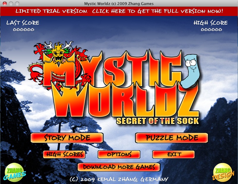 Mystic Worldz 1.0 : Main menu