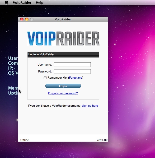 VoipRaider 1.0 : Main window