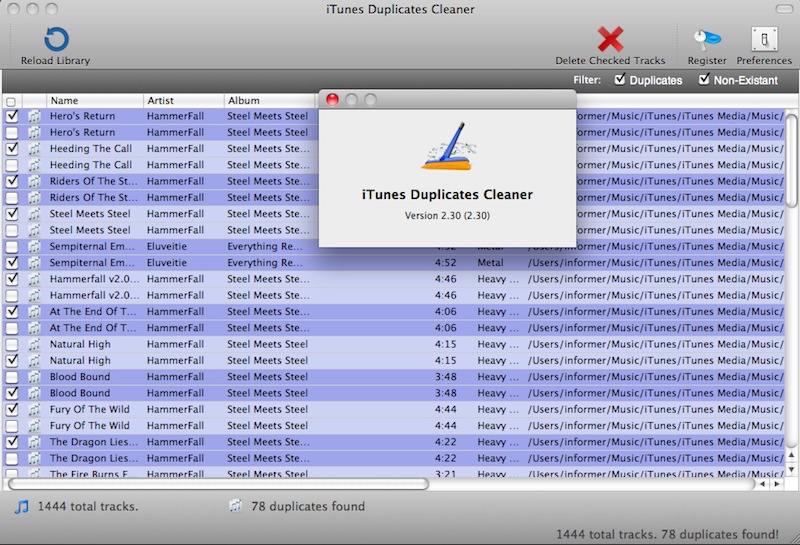 iTunes Duplicates Cleaner 2.3 : About