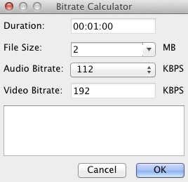 mediAvatar DPG Converter 7.5 : Bitrate calculator