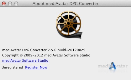 mediAvatar DPG Converter 7.5 : About window